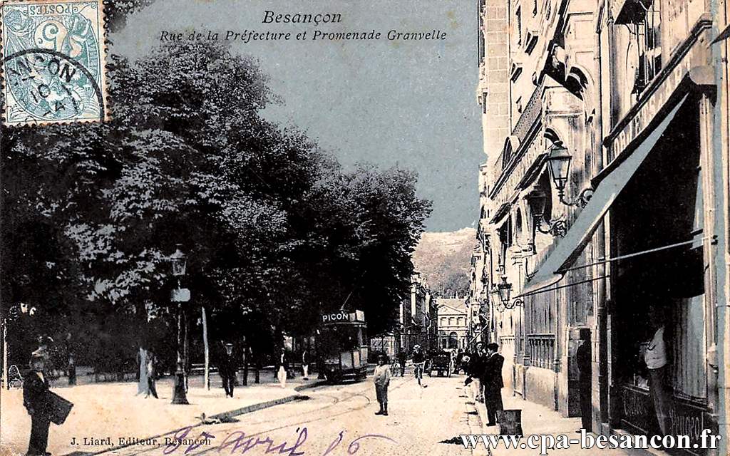 Besançon - Rue de la Préfecture et Promenade Granvelle